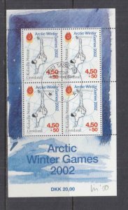 GREENLAND, 2001 Arctic Winter Games Souvenir Sheet, used.