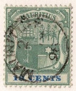 Mauritius #109 U 18c coat of arms