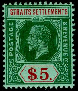 MALAYSIA - Straits Settlements SG212, $5 green & red/green, LH MINT. Cat £120.