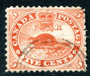Canada 1859. Beaver. 5c pale red. Used. SG31.