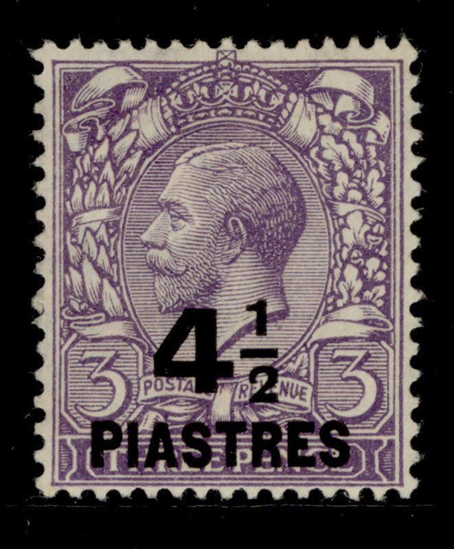 BRITISH LEVANT GV SG44, 4½pi on 3d violet, M MINT.