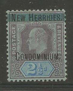BR. NEW HEBRIDES  3 MINT HINGED ISSUE