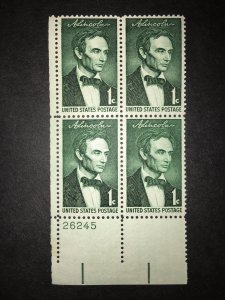 Scott # 1113 Abraham Lincoln MNH Plate Block of 4