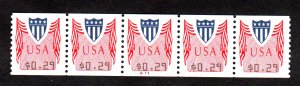 USA  Scott # CVP32  MNH  Strip of 5 CV = $ 8.00   Lot 200506