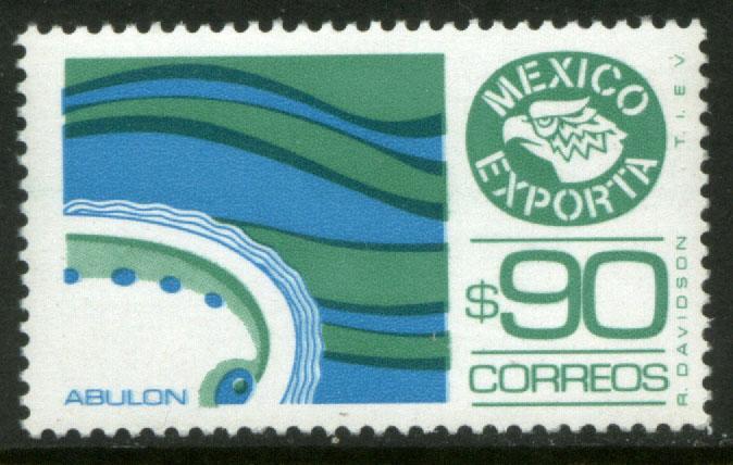 MEXICO Exporta 1470 $90P Abalone Unwmk Fluor Paper 8 MNH