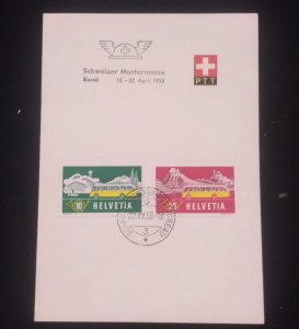 C) 1958 SWITZERLAND, COVER WITH CAR STAMPS. XF