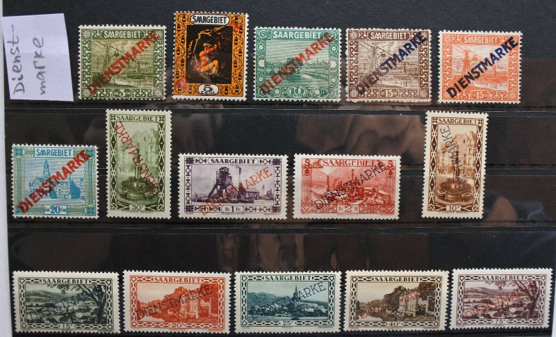 Saargebiet Dienstmarke 15 stamps MNH Sarre