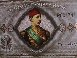 ​TURKEY-OTTOMAN -COLLECTIBLE 20 UVRE UNCIRCULATED-POLYMAR-NOTE VERY FINE