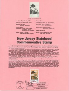 US SP802 New Jersey Statehood Souvenir Page #2338