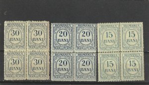 Romania STAMPS TAX FINANCE PORTO BLOCKS ROYAL MAIL MNH