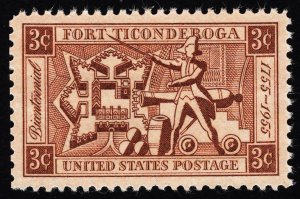 US 1071 MNH VF 3 Cent Fort Ticonderoga