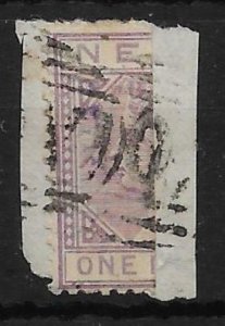 NEVIS SG26a 1883 d LILAC-MAUVE BISECTED ON PIECE USED