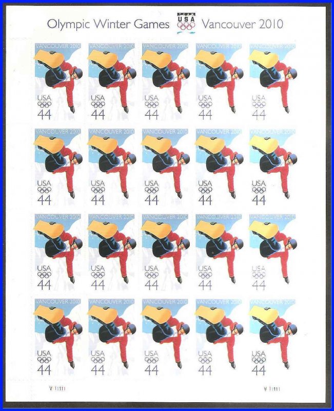 # 4436 2010  Olympic Winter Games Vancouver  MNH Sheet Of 20   