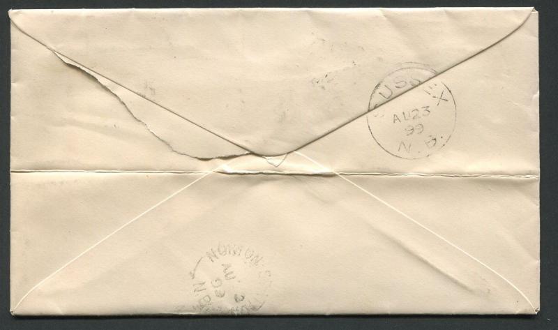 NEW BRUNSWICK SPLIT RING TOWN CANCEL COVER BELLEISLE CREEK