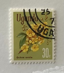 Uganda 1969 Scott 119 used - 30c, Flowers, 	Ochna ovata