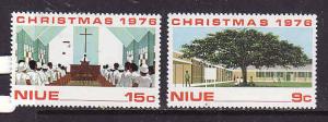 Niue-Sc#192-3-unused NH set-Churches-Christmas-1976-