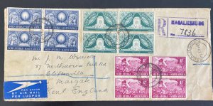 1949 Magaliensburg South Africa First Day Airmail  cover To Margate England