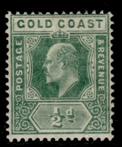 GOLD COAST EDVII SG59, ½d dull green, M MINT. Cat £12.