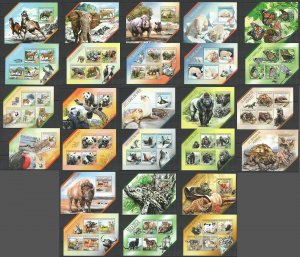 O0016 2014 Niger Fauna Butterflies Animals Cats Pandas Wwf ! Shape 13+13 Mnh