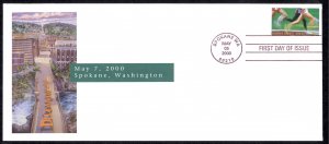 USA Sc# 3397 (cachet) FDC (Spokane, WA) 2000 5.5 Summer Sports