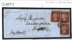 GB CRIMEAN WAR Cover 1854 *W.H.Russell* Early NEWS WRITER 1d Red Reading M71