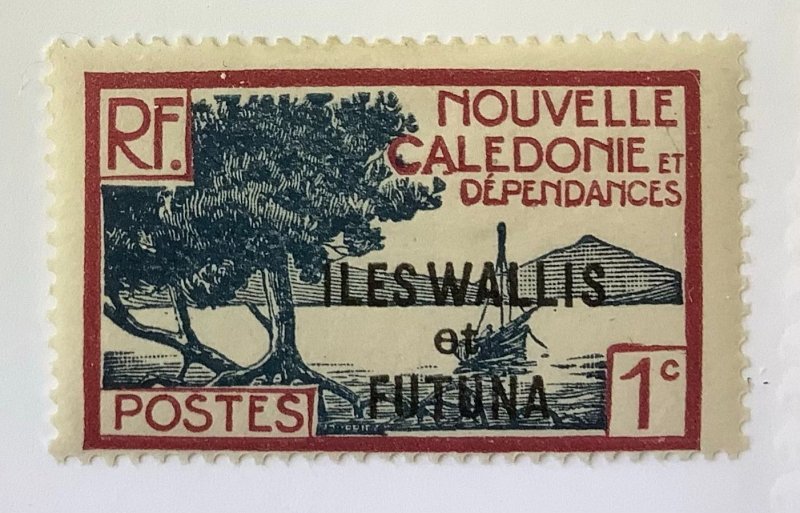 Wallis & Futuna 1930 Scott 43 MH - 1c, Mangrove Bay's Point overprint