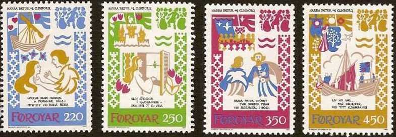 Faroe Islands 1982 #86-9 MNH. Medieval ballads, legends