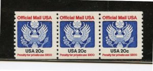 SCOTT  O133 U.S. OFFICIAL  20¢  PNC(3)  PLATE #1  MNH  SHERWOOD STAMP