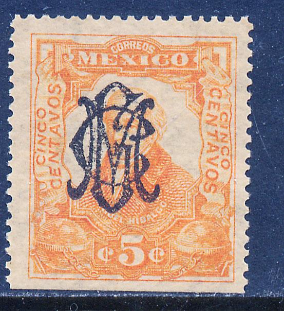 MEXICO 459 5c VILLA MONOGRAM REVOL OVPERPRINT Mint NH. VF. (309)