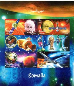 Somalia 1999 Apollo11/Halley's Comet/World Cup/Concorde 2 Shlt.+1SS IMPERFORATED