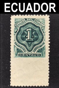 Ecuador Scott J1 IMPERFORATED AT BOTTOM ERROR VF mint OG H reprint. FREE...