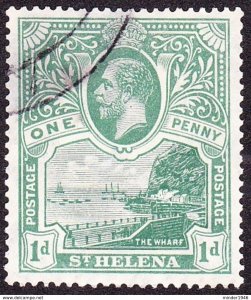 ST HELENA 1922 KGV 1d Green SG89 FU