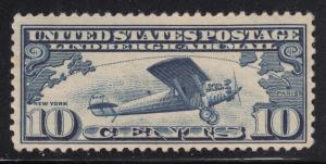 USA 1927 MNH Scott #C10 10c Lindbergh's airplane 'Spirit of St. Louis' over A...