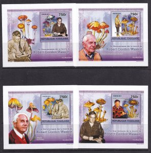 Togo 2011 Mushrooms Wasson 4 S/Sheets Deluxe Edition MNH