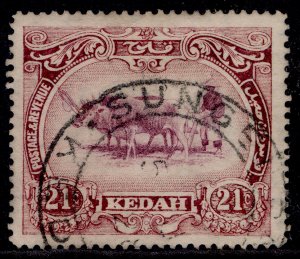 MALAYSIA - Kedah GV SG32, 21c mauve & purple, FINE USED. Cat £15.