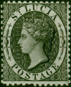 St Lucia 1864 (1d) Black SG11 Fine & Fresh MM