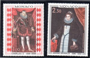 MONACO 710-711 MNH SCV $1.80 BIN $1.05 PAINTINGS