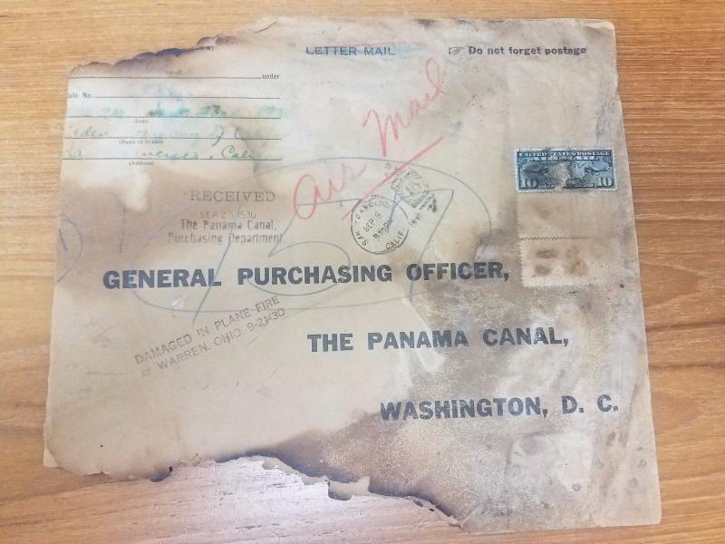 1930 Airmail CRASH COVER Damaged in Plane Fire at Warren OHIO 9-21-30