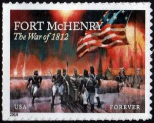 SC#4921 (49¢) War of 1812: Fort McHenry Single (2014) SA
