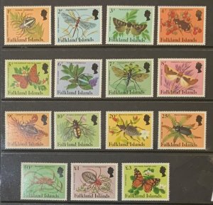 FALKLAND ISLANDS 1984 INSECTS SG469/483 NO IMPRINT SET MNH