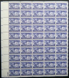 US Stamp - 1953 General George S. Patton - 50 Stamp Sheet - Scott #1026