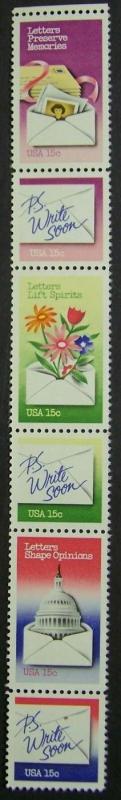 # 1810a, 15c National Letter Writing, MNH vert. strip of 6 (6741)