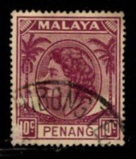 Malaya - Penang - #35 Queen Elizabeth II - Used