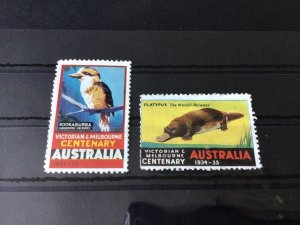 Australia Victoria & Melbourne Centenary vintage souvenir  stamps Ref 55526