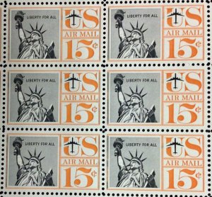 C58 Airmail Statue of Liberty MNH 15 c Sheet of 50  FV $7.50  1959