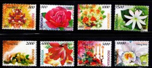 Indonesia Scott 1938-1945 Flower Greeting stamp set