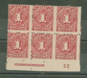 United States #J31  Plate Block