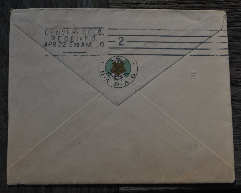 Deutsche Seepost Hamburg Amerika Line Germany #49 & US #279