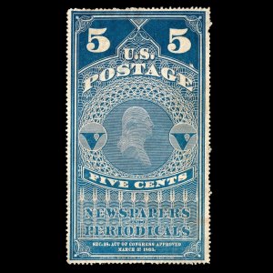 WCstamps: U.S. Scott #PR4 / 5c Light Blue, F/VF, NGAI / CV $900