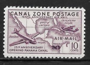 Canal Zone C16: 10c Central America, Airmail single, MNH, F-VF